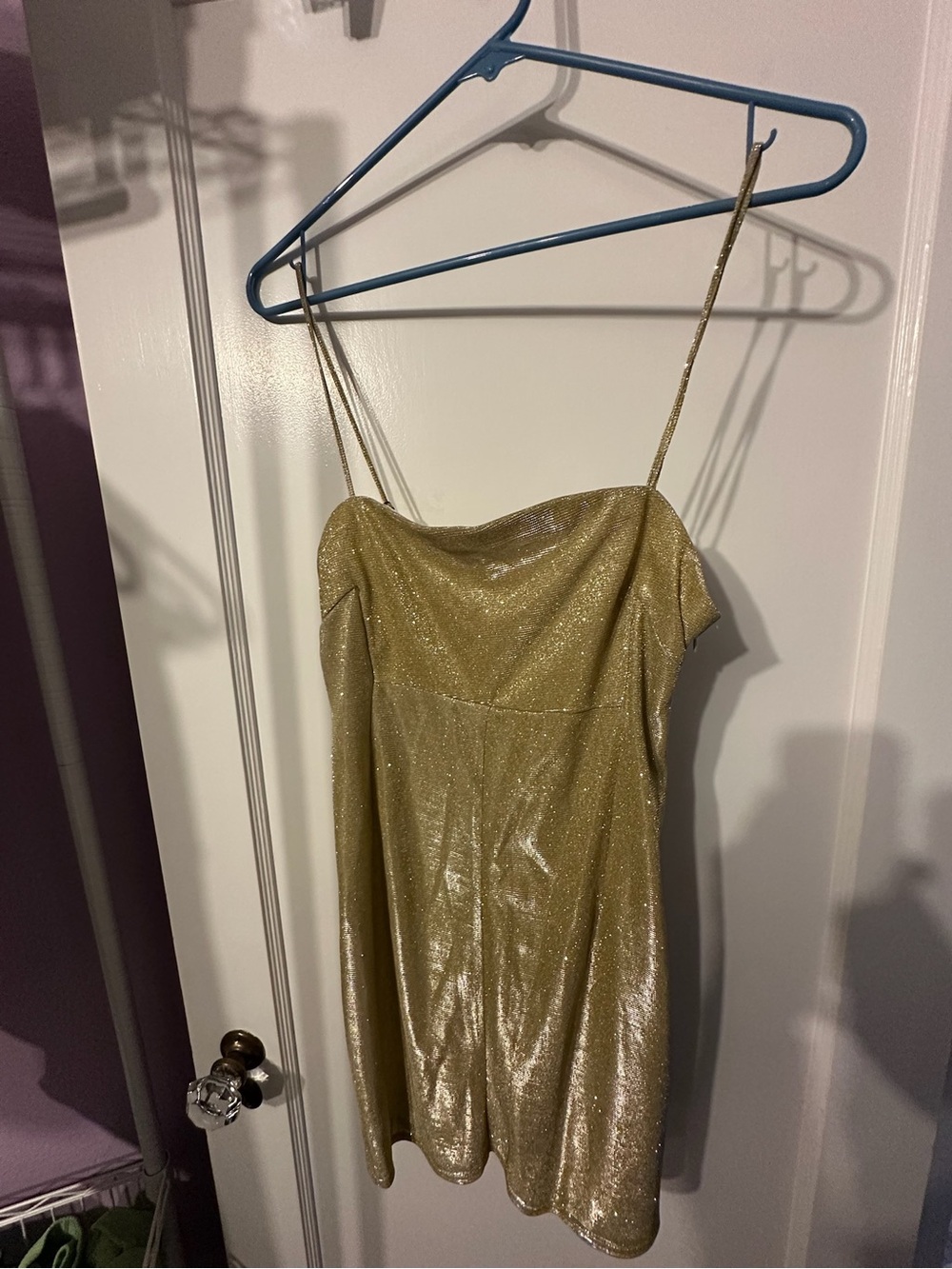 Gold Glitter mini Dress - Women's Sparkle Party Dress